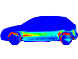 Koncentrace částic - špinění karoserie automobilu